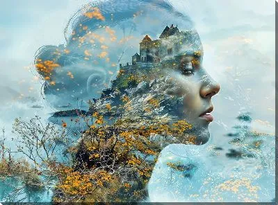 Двойная экспозиция девушки