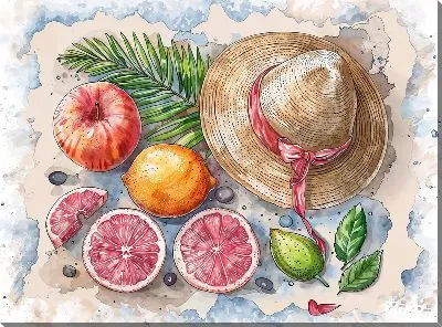 Картина маслом Летний набор пляжного отдыха №2