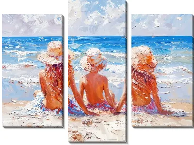 Модульная картина Дети на пляже