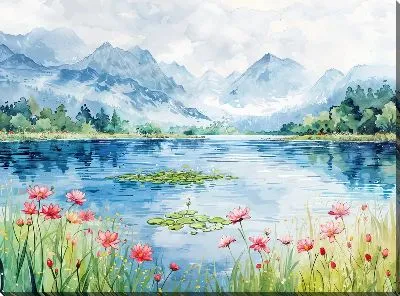 Картина маслом Круглое озеро