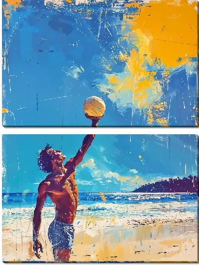 Модульная картина Пляжный волейбол под солнцем