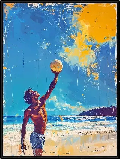 Картина Пляжный волейбол под солнцем
