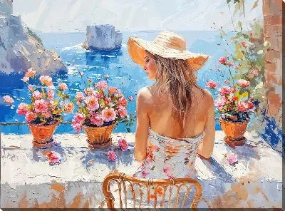 Картина маслом За летним столом