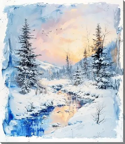 Картина маслом Зимний мотив №3