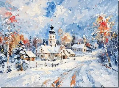 Картина маслом Зимний мотив №6