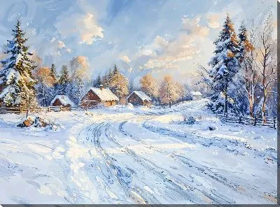 Картина маслом Зимний мотив №7