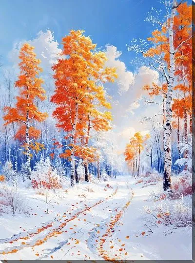 Картина маслом Зимний мотив №14