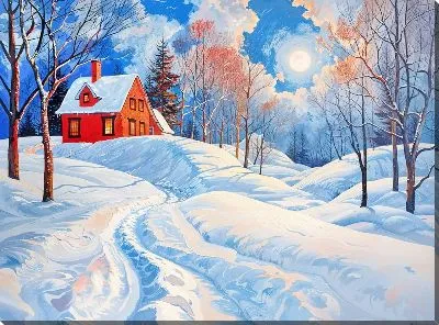 Картина маслом Зимний мотив №16