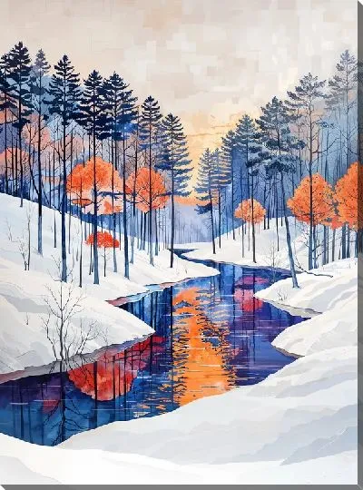 Картина маслом Зимний мотив №17