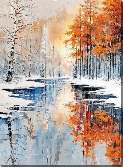 Картина маслом Зимний мотив №22