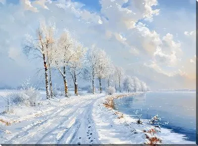 Картина маслом Зимний мотив №26