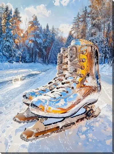 Картина маслом Коньки