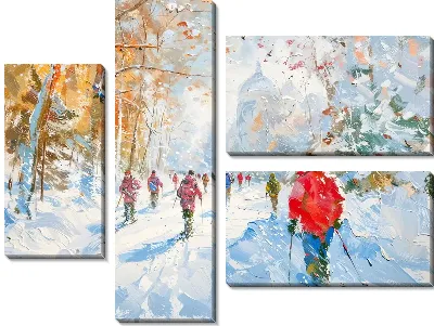 Модульная картина Зимний мотив №43