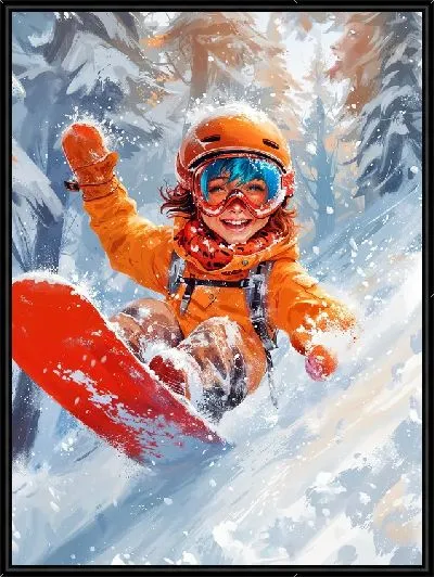 Картина Девочка на сноуборде