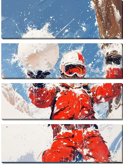 Модульная картина Сноубордистка