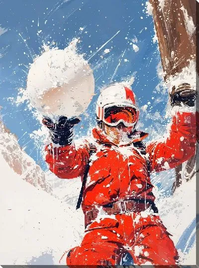 Картина маслом Сноубордистка