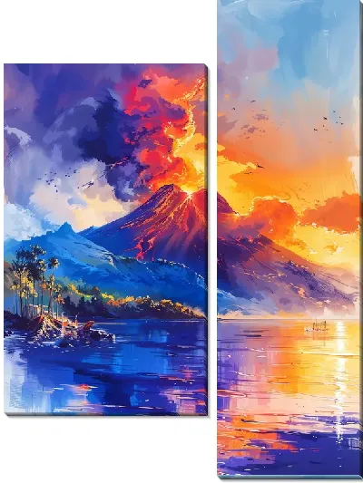 Модульная картина Вулкан №11