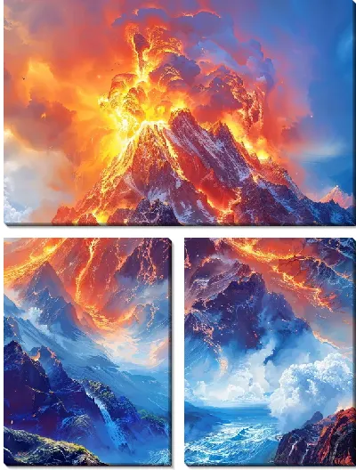 Модульная картина Вулкан №12