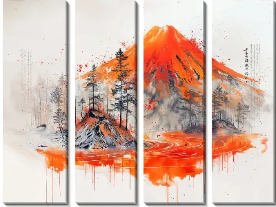 Модульная картина Вулкан №13