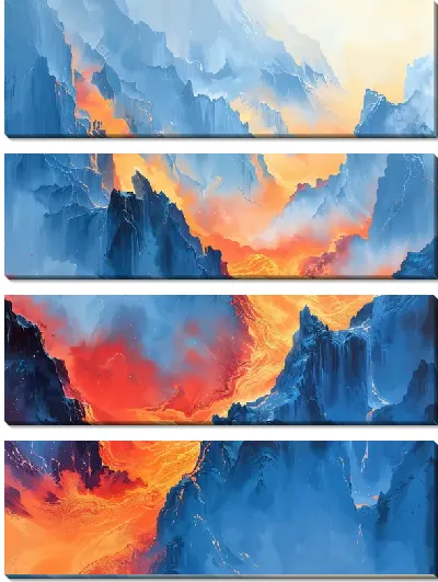 Модульная картина Вулкан №14