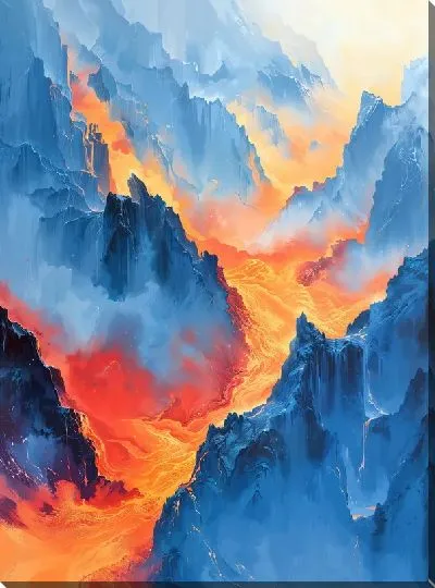 Картина маслом Вулкан №14