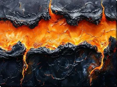 Картина маслом Вулкан №15