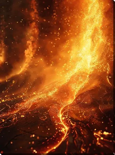 Картина маслом Вулкан №20