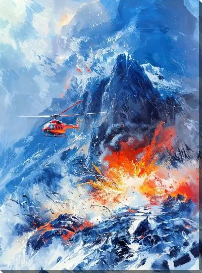 Картина маслом Вулкан №21