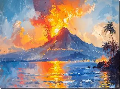 Картина маслом Вулкан №23