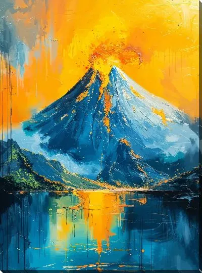 Картина маслом Вулкан №24