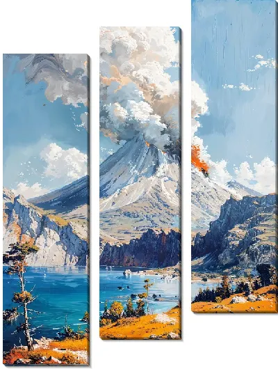 Модульная картина Вулкан №25