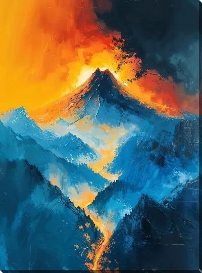 Картина маслом Вулкан №26