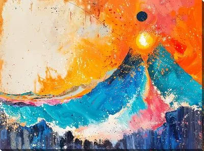 Картина маслом Вулкан №27