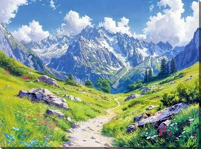 Картина маслом Величественные горы №9