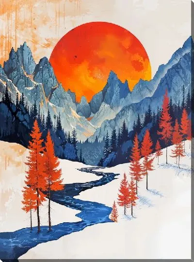 Картина маслом Величественные горы №12