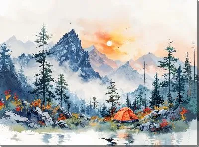 Картина маслом Величественные горы №13