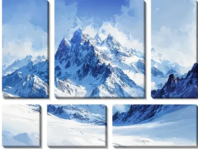 Модульная картина Величественные горы №16