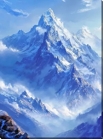 Картина маслом Величественные горы №17