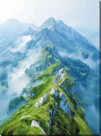 Картина маслом Величественные горы №18