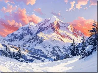 Картина маслом Величественные горы №19