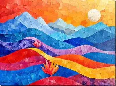 Картина маслом Величественные горы №22