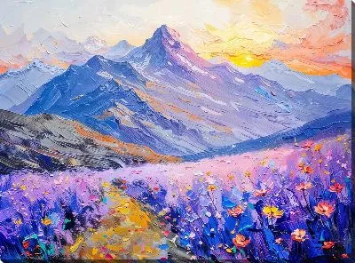 Картина маслом Величественные горы №24