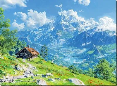 Картина маслом Величественные горы №27