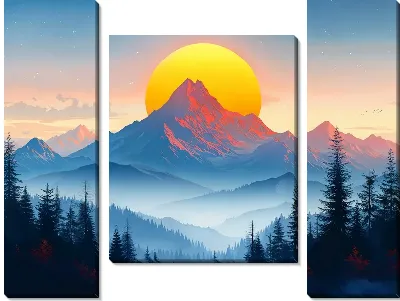 Модульная картина Величественные горы №29