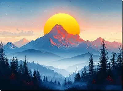 Картина маслом Величественные горы №29