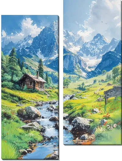 Модульная картина Величественные горы №31