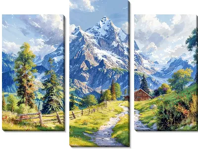 Модульная картина Величественные горы №34