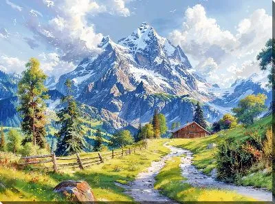 Картина маслом Величественные горы №34