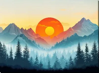 Картина маслом Величественные горы №36