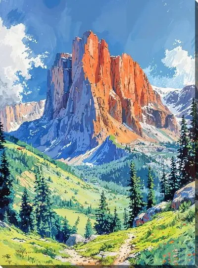 Картина маслом Величественные горы №37